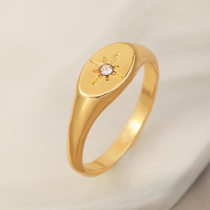 Bulk Jewelry Wholesale gold alloy geometric love star ring JDC-RS-e071 Wholesale factory from China YIWU China