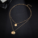 Bulk Jewelry Wholesale gold alloy irregular smooth wafer multilayer Necklace JDC-NE-C081 Wholesale factory from China YIWU China