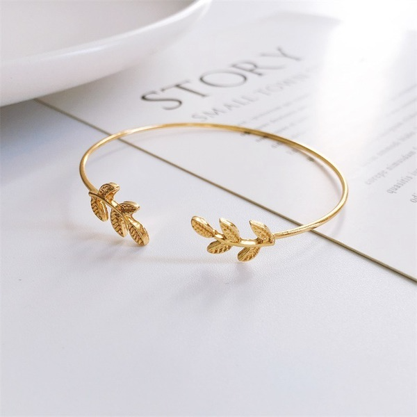 Bulk Jewelry Wholesale gold alloy leaf bracelet opening leaf bracelet JDC-BT-D537 Wholesale factory from China YIWU China