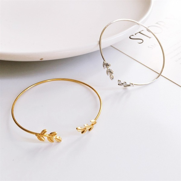 Bulk Jewelry Wholesale gold alloy leaf bracelet opening leaf bracelet JDC-BT-D537 Wholesale factory from China YIWU China