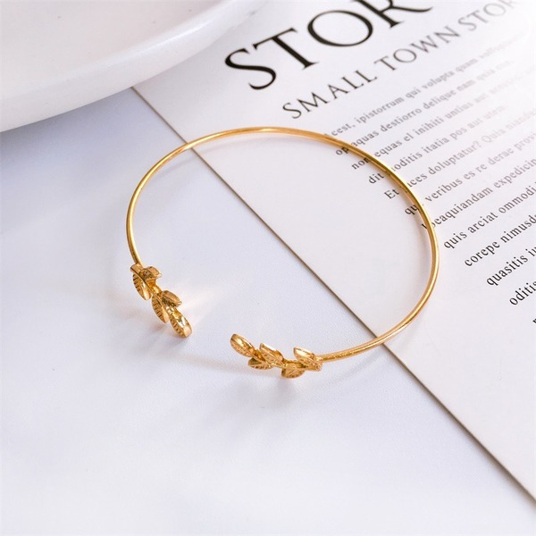 Bulk Jewelry Wholesale gold alloy leaf bracelet opening leaf bracelet JDC-BT-D537 Wholesale factory from China YIWU China