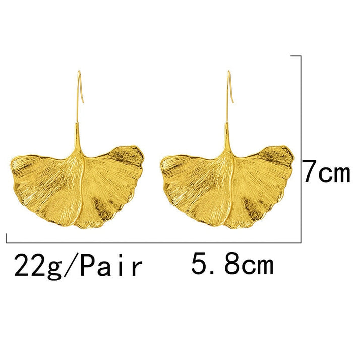 Wholesale gold alloy leaf earrings JDC-ES-SK070 Earrings 深刻 Wholesale Jewelry JoyasDeChina Joyas De China