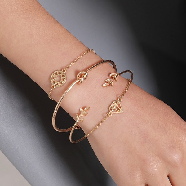 Bulk Jewelry Wholesale gold alloy leaf Knot Bracelet JDC-BT-A2 Wholesale factory from China YIWU China