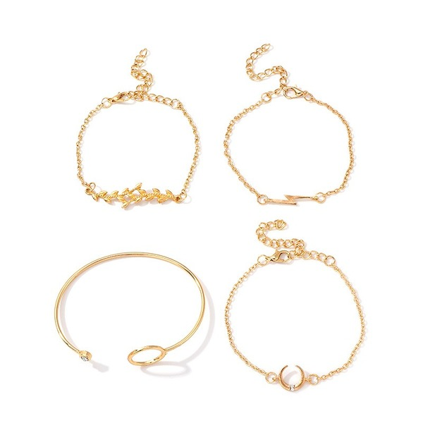 Bulk Jewelry Wholesale gold alloy leaf moon bracelet JDC-BT-e026 Wholesale factory from China YIWU China