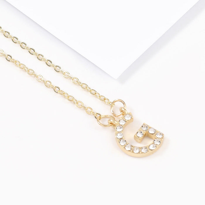 Wholesale gold alloy letter necklace JDC-NE-JL193 Necklaces 氿乐 Wholesale Jewelry JoyasDeChina Joyas De China