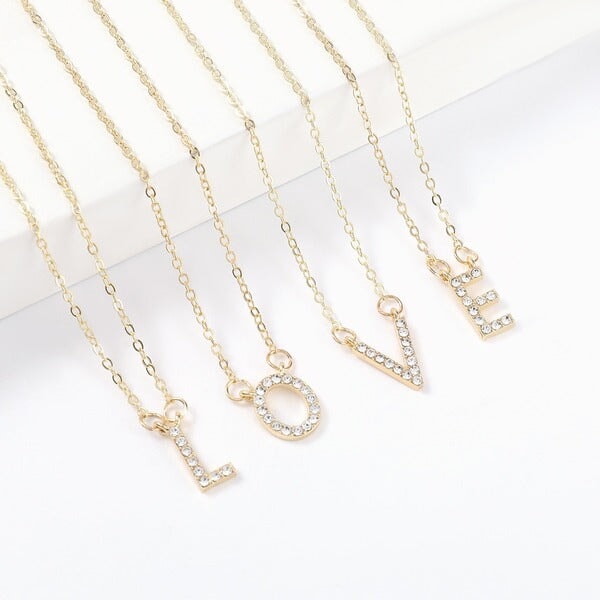 Wholesale gold alloy letter necklace JDC-NE-JL193 Necklaces 氿乐 Wholesale Jewelry JoyasDeChina Joyas De China