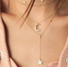 Bulk Jewelry Wholesale gold alloy moon-encrusted pentagram multi-layer necklace JDC-NE-C091 Wholesale factory from China YIWU China