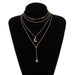Bulk Jewelry Wholesale gold alloy moon-encrusted pentagram multi-layer necklace JDC-NE-C091 Wholesale factory from China YIWU China