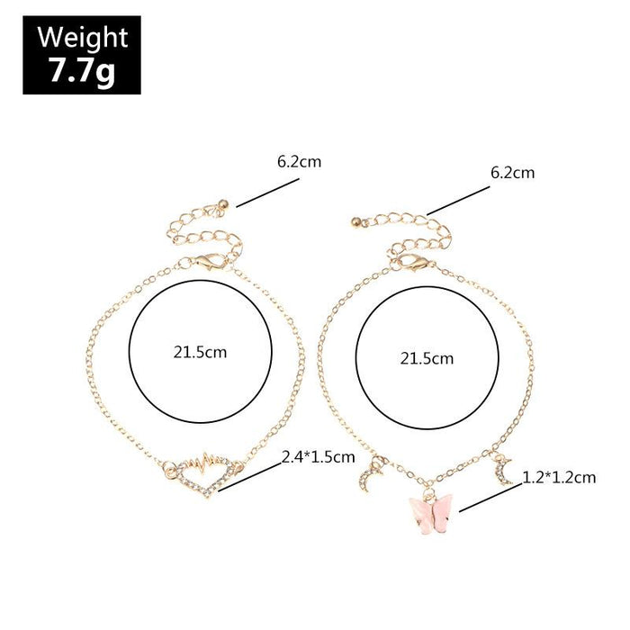 Bulk Jewelry Wholesale gold alloy peach heart gramli butterfly chain JDC-AS-e067 Wholesale factory from China YIWU China