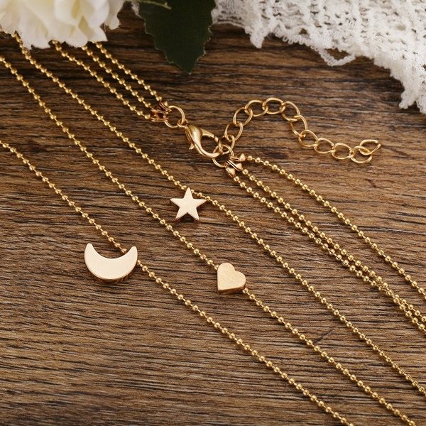 Bulk Jewelry Wholesale gold alloy pendant simple Star Moon Love Pendant Necklace  JDC-NE-F329 Wholesale factory from China YIWU China