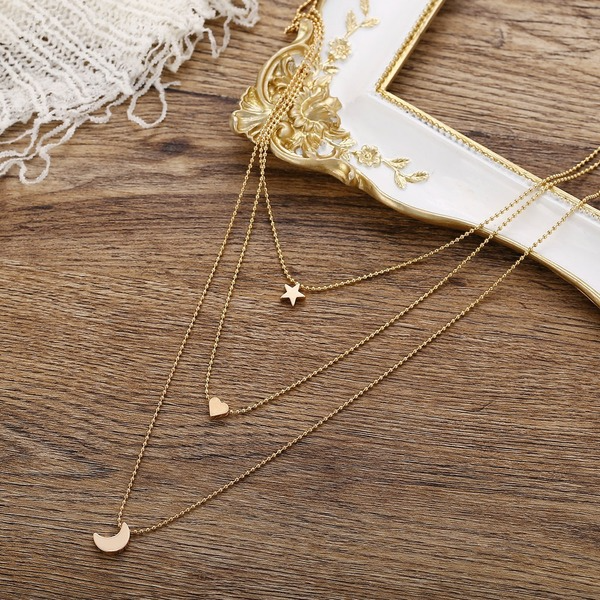 Bulk Jewelry Wholesale gold alloy pendant simple Star Moon Love Pendant Necklace  JDC-NE-F329 Wholesale factory from China YIWU China