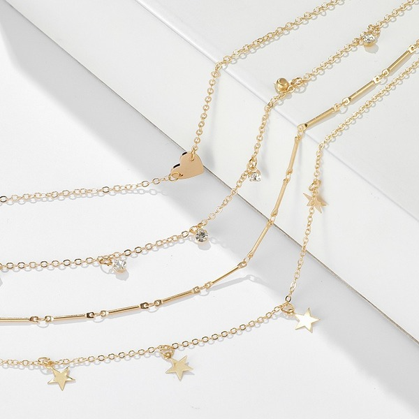 Bulk Jewelry Wholesale gold alloy Pentagram multilayer Necklace JDC-NE-C075 Wholesale factory from China YIWU China