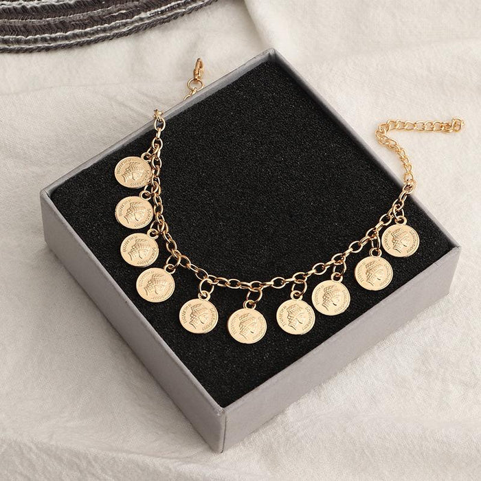 Bulk Jewelry Wholesale gold alloy portrait pendant foot chain  JDC-AS-e046 Wholesale factory from China YIWU China