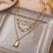 Bulk Jewelry Wholesale gold alloy retro minimalist eight-man star lock pendant thick chain necklace JDC-NE-F327 Wholesale factory from China YIWU China