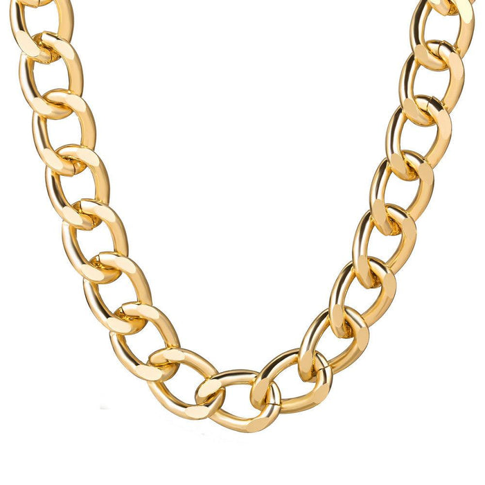 Bulk Jewelry Wholesale gold alloy retro punk style short thick chain clavicle chain JDC-NE-F304 Wholesale factory from China YIWU China