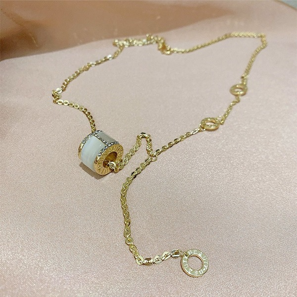 Bulk Jewelry Wholesale gold alloy Roman numeral opal necklace JDC-NE-BY010 Wholesale factory from China YIWU China