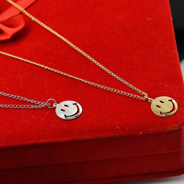 Bulk Jewelry Wholesale gold alloy round smile necklace JDC-NE-D585 Wholesale factory from China YIWU China