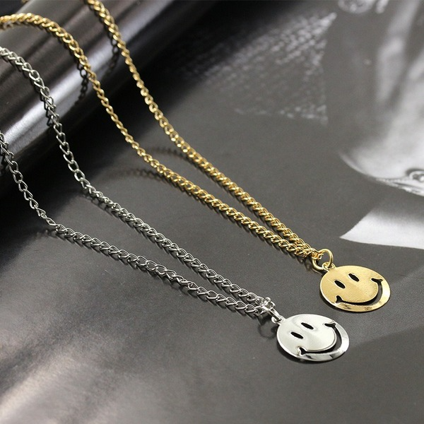 Bulk Jewelry Wholesale gold alloy round smile necklace JDC-NE-D585 Wholesale factory from China YIWU China