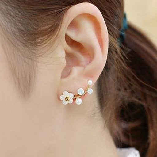 Bulk Jewelry Wholesale gold alloy shell flower pearl earrings JDC-ES-RL003 Wholesale factory from China YIWU China