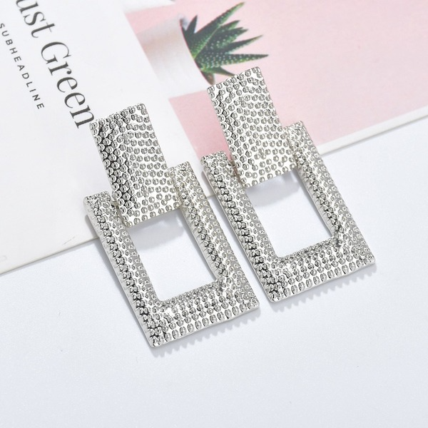 Bulk Jewelry Wholesale gold alloy square bump alloy Earrings JDC-ES-bq021 Wholesale factory from China YIWU China