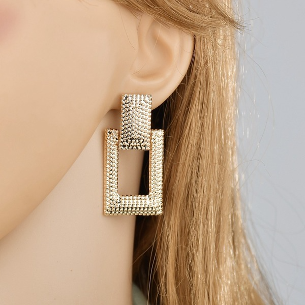 Bulk Jewelry Wholesale gold alloy square bump alloy Earrings JDC-ES-bq021 Wholesale factory from China YIWU China