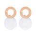 Wholesale gold alloy stereo Disc Earrings JDC-ES-D317 Earrings JoyasDeChina 01KC Gold White 3285 Wholesale Jewelry JoyasDeChina Joyas De China