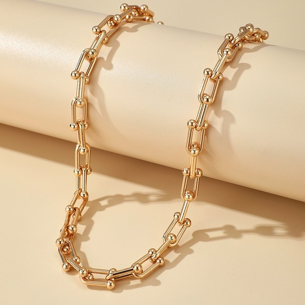 Bulk Jewelry Wholesale gold alloy thick chain necklace JDC-NE-C015 Wholesale factory from China YIWU China