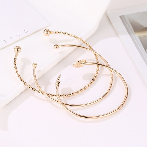 Bulk Jewelry Wholesale gold alloy twist leaf opening bracelet JDC-BT-D494 Wholesale factory from China YIWU China