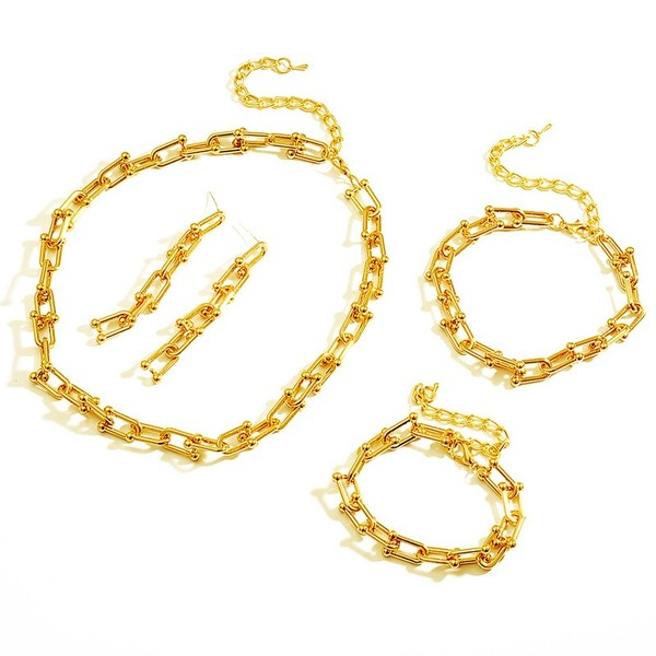 Bulk Jewelry Wholesale gold alloy U-shaped splicing Bracelet JDC-BT-D456 Wholesale factory from China YIWU China