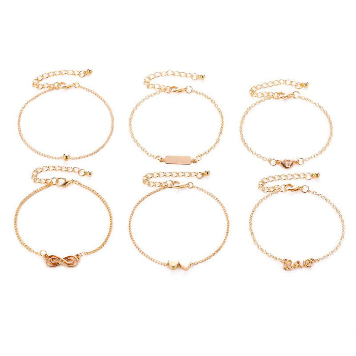 Bulk Jewelry Wholesale gold alloy women's letter set bracelet JDC-BT-D542 Wholesale factory from China YIWU China