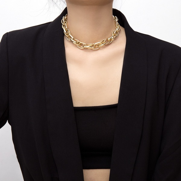 Bulk Jewelry Wholesale gold aluminum twist chain necklace for women JDC-NE-KunJ060 Wholesale factory from China YIWU China