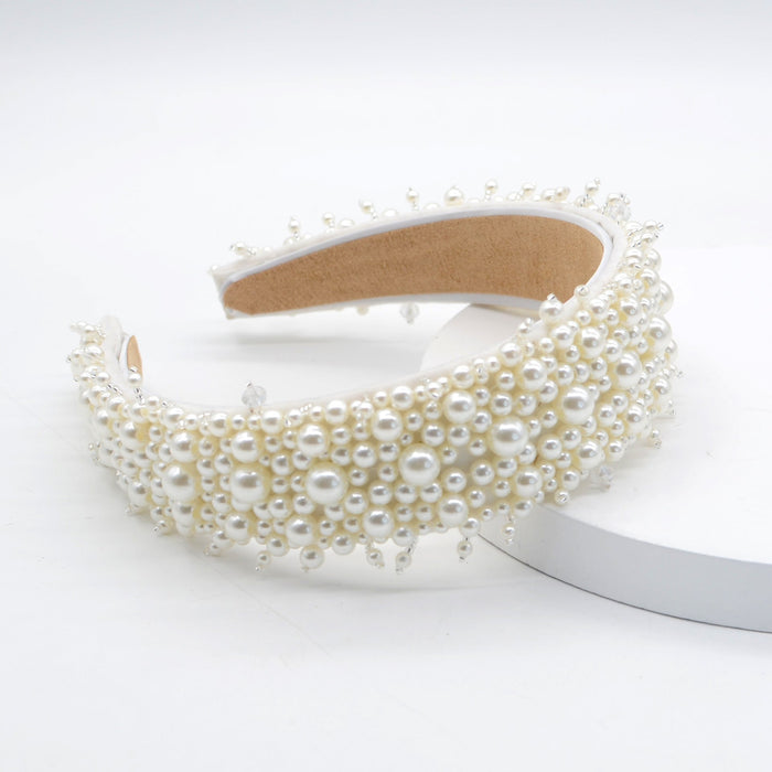 Wholesale Gold Baroque Hand Inlaid Pearl Headband JDC-HD-Yangq005 Headband 艳茜 Mantianxing Pearl 4.0 Wholesale Jewelry JoyasDeChina Joyas De China