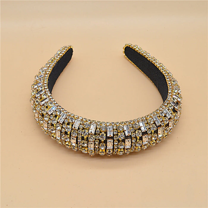 Wholesale Gold Baroque Luxury Rhinestone Headband JDC-HD-Yangq008 Headband 艳茜 Gold rhinestones Wholesale Jewelry JoyasDeChina Joyas De China