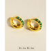 Wholesale Gold Circle Vintage Emerald Zircon Coarse Small Earrings JDC-ES-BaoLi001 Earrings 宝莉 Wholesale Jewelry JoyasDeChina Joyas De China