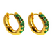 Wholesale Gold Circle Vintage Emerald Zircon Coarse Small Earrings JDC-ES-BaoLi001 Earrings 宝莉 Wholesale Jewelry JoyasDeChina Joyas De China