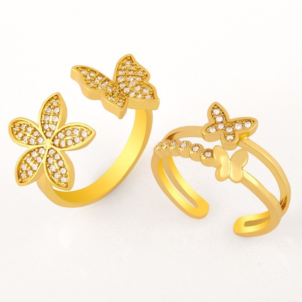 Bulk Jewelry Wholesale gold copper butterfly Rings JDC-RS-AS103 Wholesale factory from China YIWU China