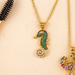 Bulk Jewelry Wholesale gold copper colored zircon lobster sea horse Necklaces JDC-NE-AS269 Wholesale factory from China YIWU China
