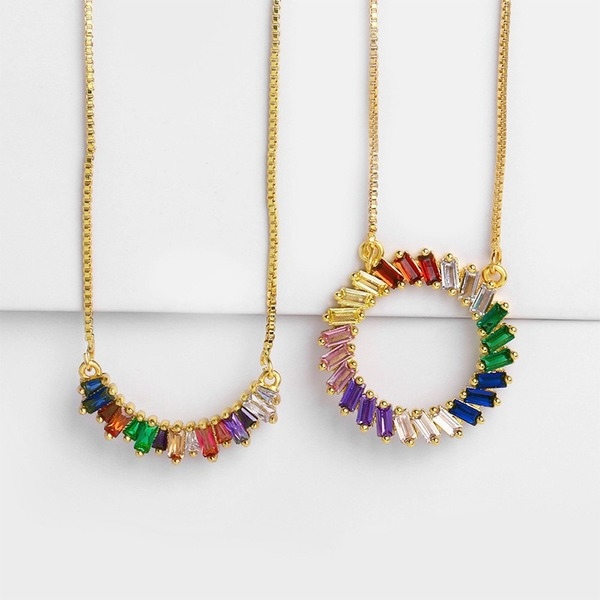 Bulk Jewelry Wholesale gold copper colored zircon round Necklaces JDC-NE-AS222 Wholesale factory from China YIWU China