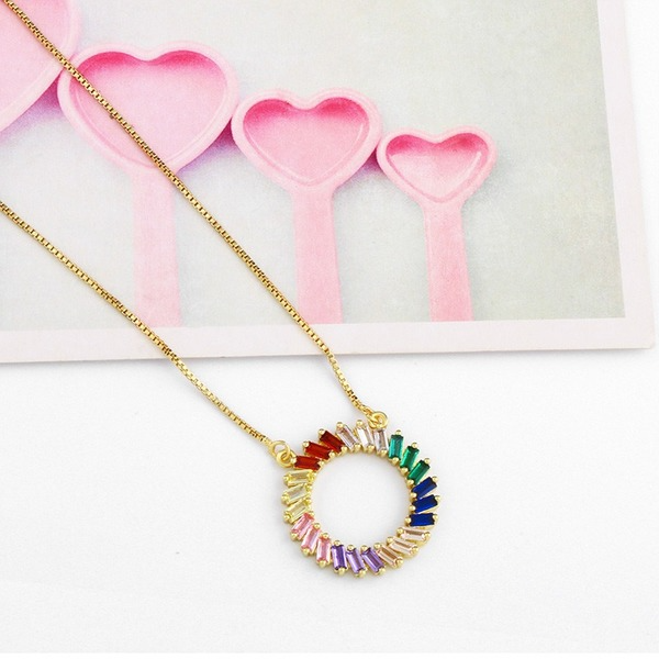 Bulk Jewelry Wholesale gold copper colored zircon round Necklaces JDC-NE-AS222 Wholesale factory from China YIWU China
