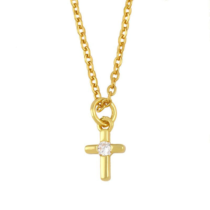 Bulk Jewelry Wholesale gold copper cross love Necklaces JDC-NE-AS251 Wholesale factory from China YIWU China