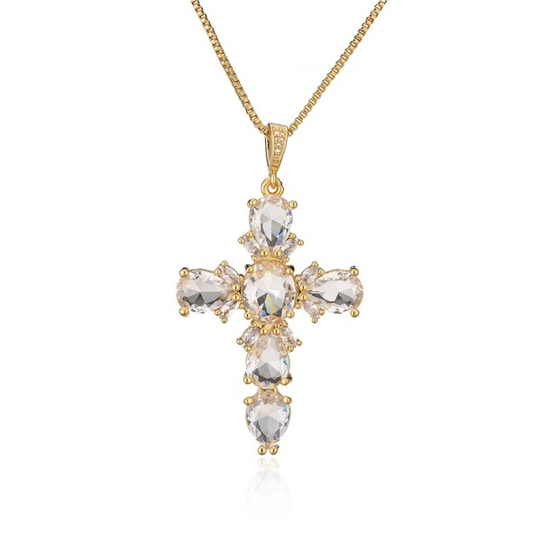 Bulk Jewelry Wholesale gold copper cross Necklaces JDC-NE-ag004 Wholesale factory from China YIWU China