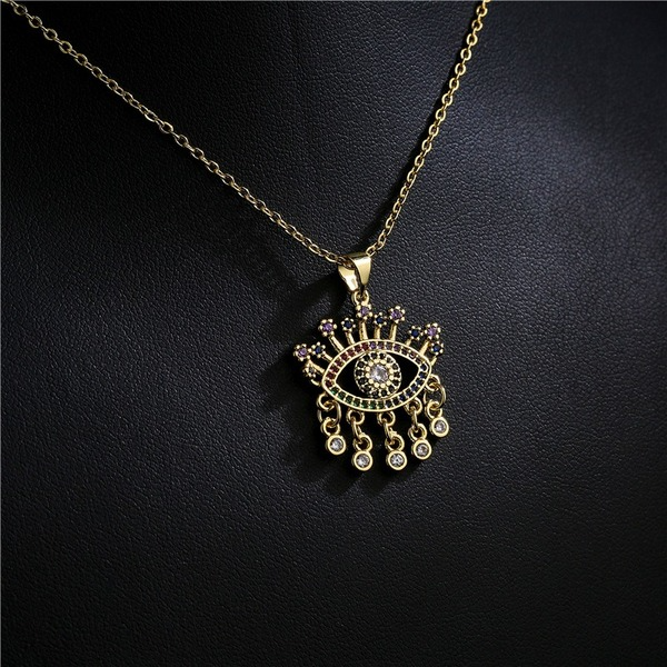 Bulk Jewelry Wholesale gold copper evil eyes Necklaces JDC-NE-ag020 Wholesale factory from China YIWU China