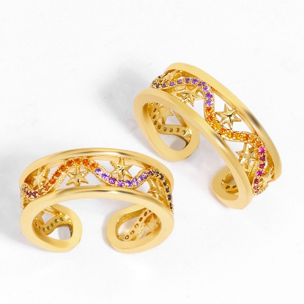 Bulk Jewelry Wholesale gold copper hollow Rings JDC-RS-AS148 Wholesale factory from China YIWU China