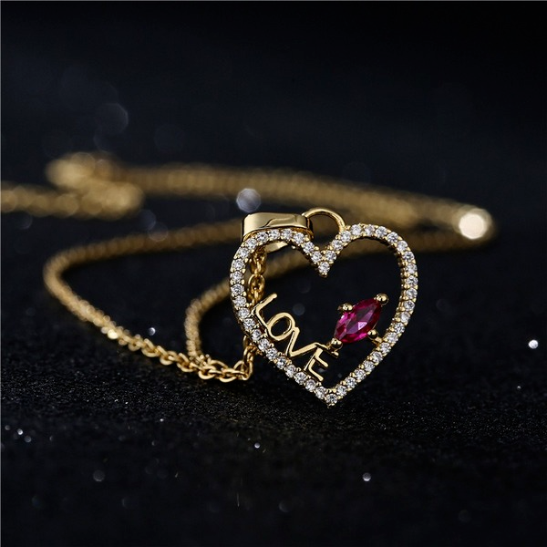 Bulk Jewelry Wholesale gold copper love Necklaces JDC-NE-ag019 Wholesale factory from China YIWU China