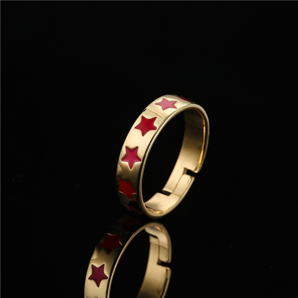 Bulk Jewelry Wholesale gold copper love Pentagram oil drop Rings JDC-RS-ag106 Wholesale factory from China YIWU China
