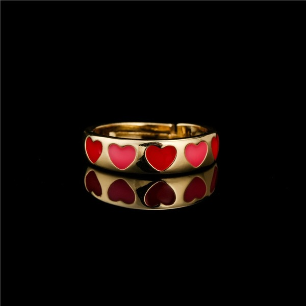 Bulk Jewelry Wholesale gold copper love Pentagram oil drop Rings JDC-RS-ag106 Wholesale factory from China YIWU China