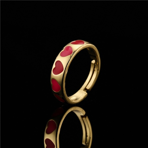 Bulk Jewelry Wholesale gold copper love Pentagram oil drop Rings JDC-RS-ag106 Wholesale factory from China YIWU China