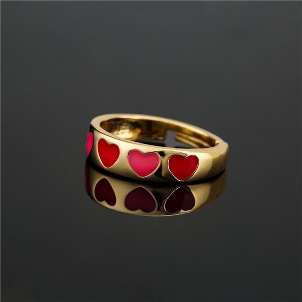 Bulk Jewelry Wholesale gold copper love Pentagram oil drop Rings JDC-RS-ag106 Wholesale factory from China YIWU China