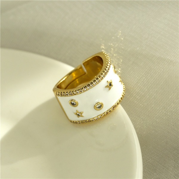 Bulk Jewelry Wholesale gold copper oil dripping zircon Rings JDC-RS-ag084 Wholesale factory from China YIWU China