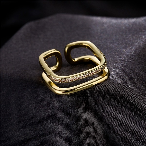 Bulk Jewelry Wholesale gold copper open geometric Rings JDC-RS-ag025 Wholesale factory from China YIWU China